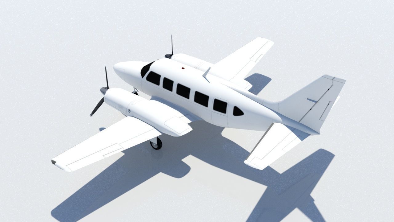 Navajo PA31  low poly static blank aircraft Low-poly 3D model_2
