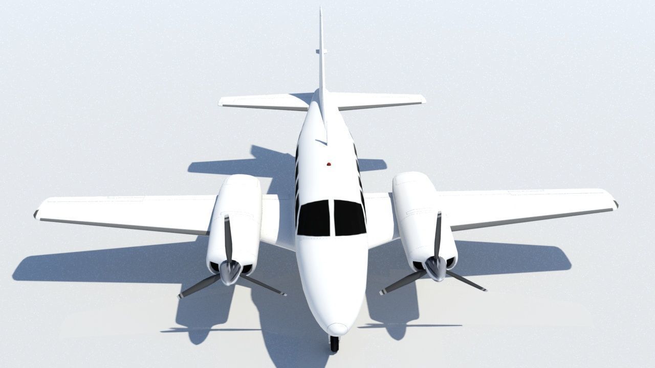 Navajo PA31  low poly static blank aircraft Low-poly 3D model_7