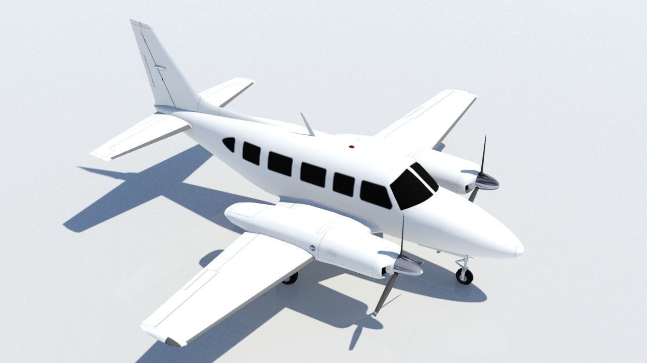 Navajo PA31  low poly static blank aircraft Low-poly 3D model_6