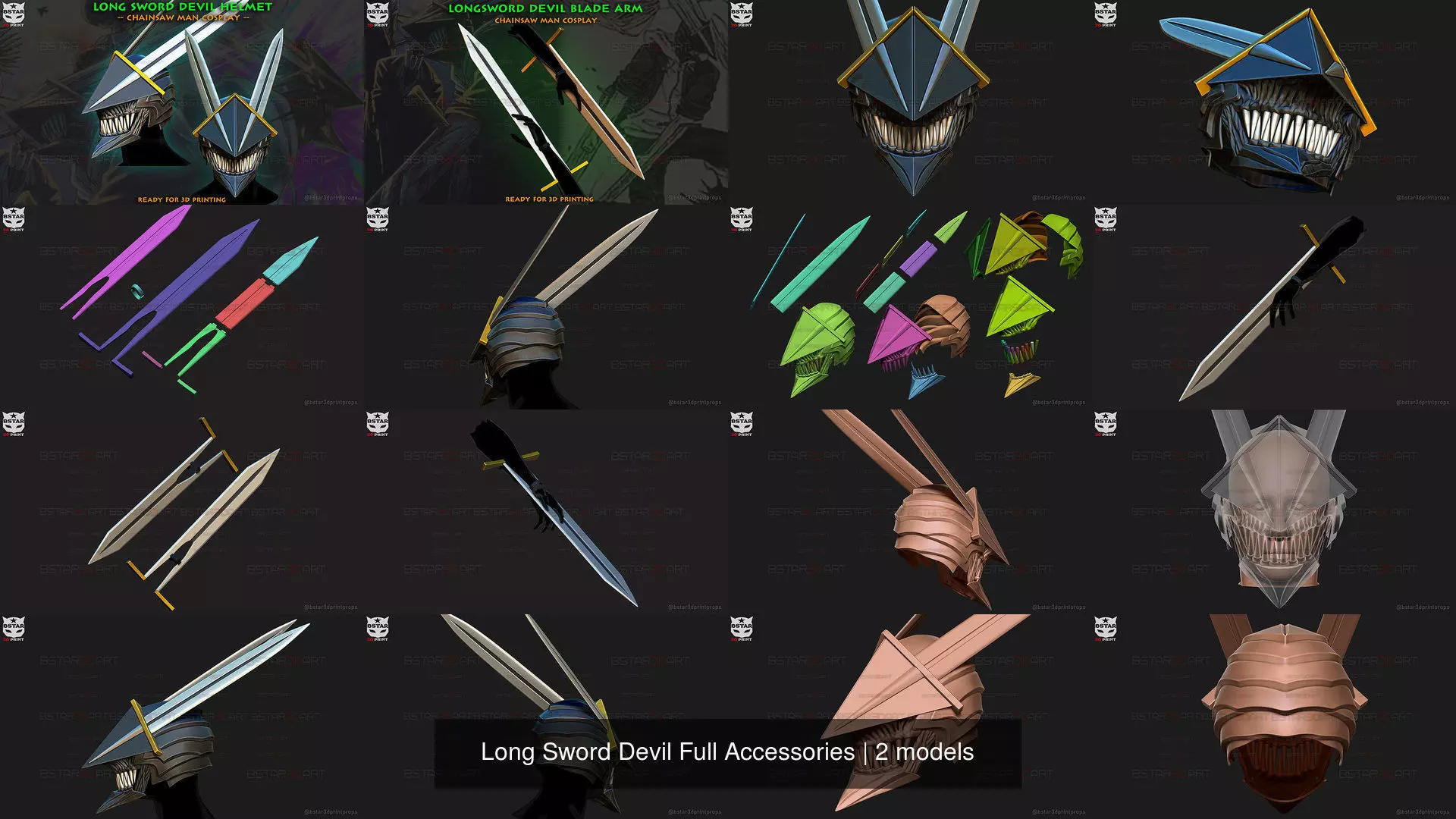 Long Sword Devil Full Accessories 3D Model Collection_1