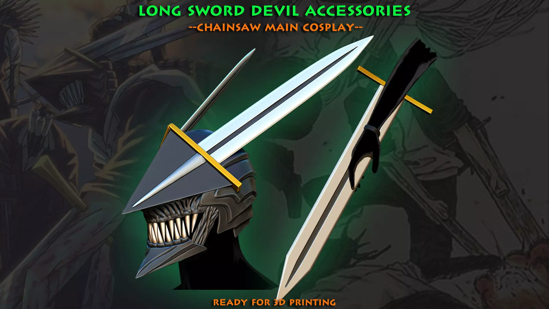 Long Sword Devil Full Accessories 3D Model Collection_0