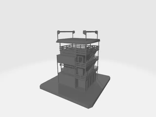 Tower  House 3D model_0