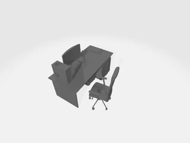 Computer desk 3D model_0