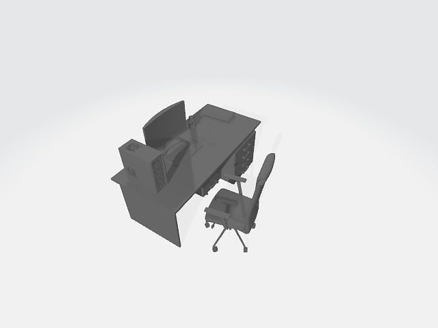 Computer desk 3D model