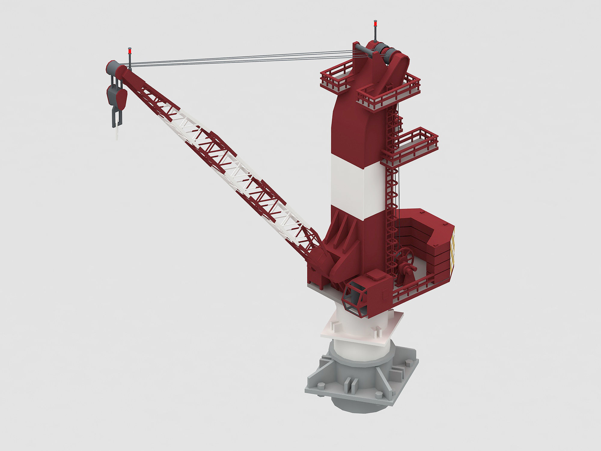 Jack Up Drilling rig Low-poly 3D model_5