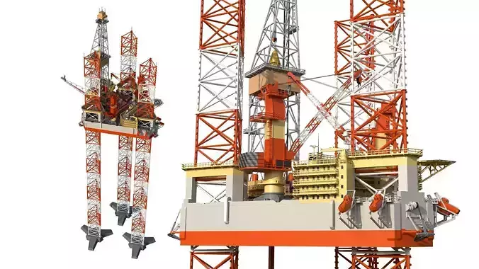 Jack Up Drilling rig Low-poly
