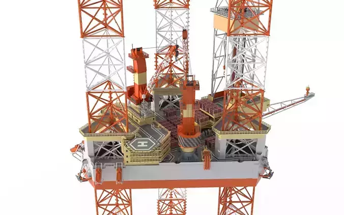 Jack Up Drilling rig Low-poly Low-poly 3D model
