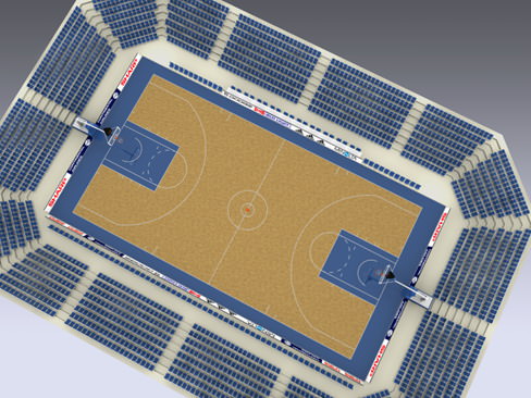 Basketballcourt spalding nba basketball 3D model_2