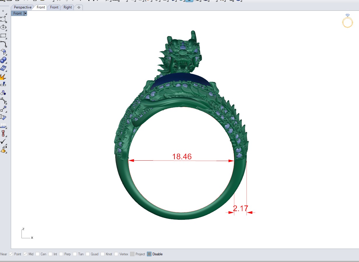 Dragon Ring Hugging Stone 3D print model_7