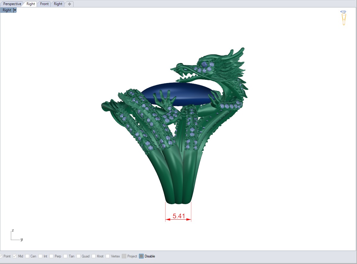 Dragon Ring Hugging Stone 3D print model_8
