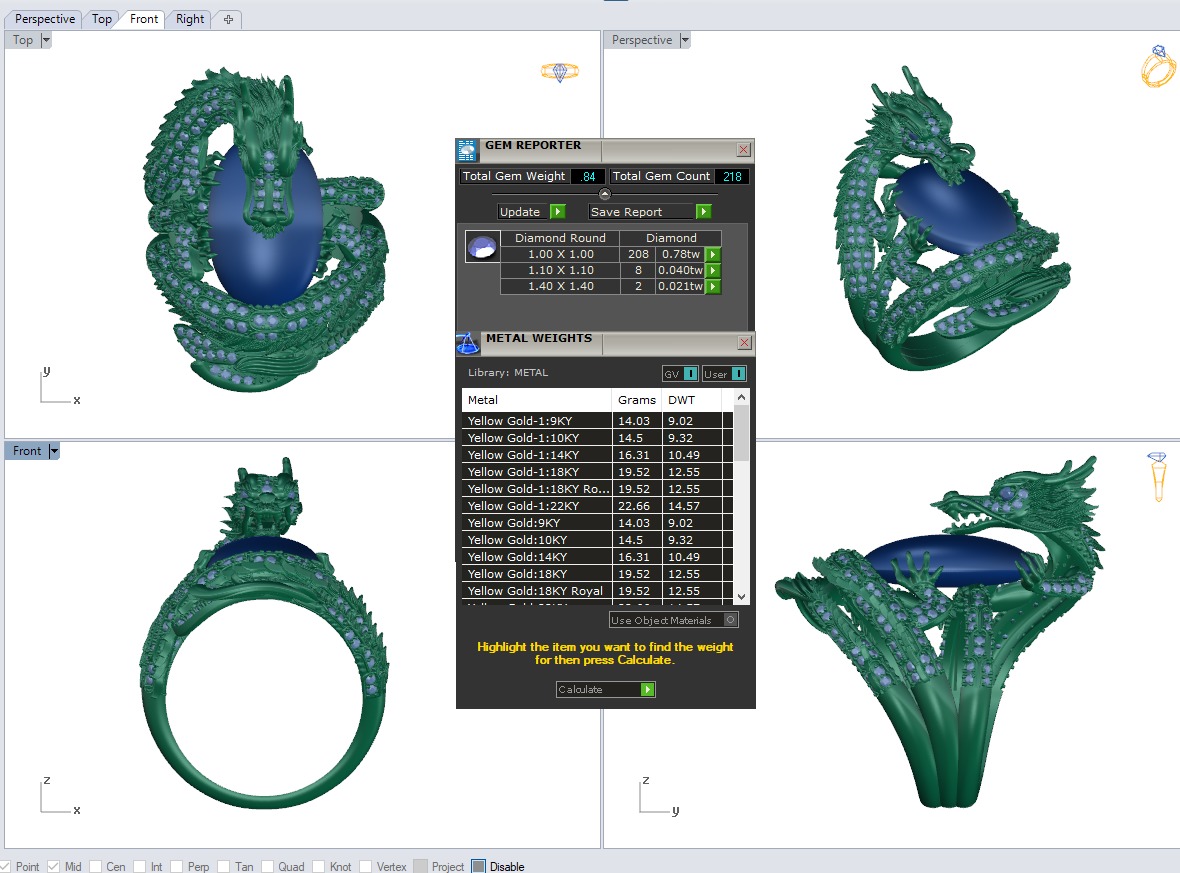 Dragon Ring Hugging Stone 3D print model_9