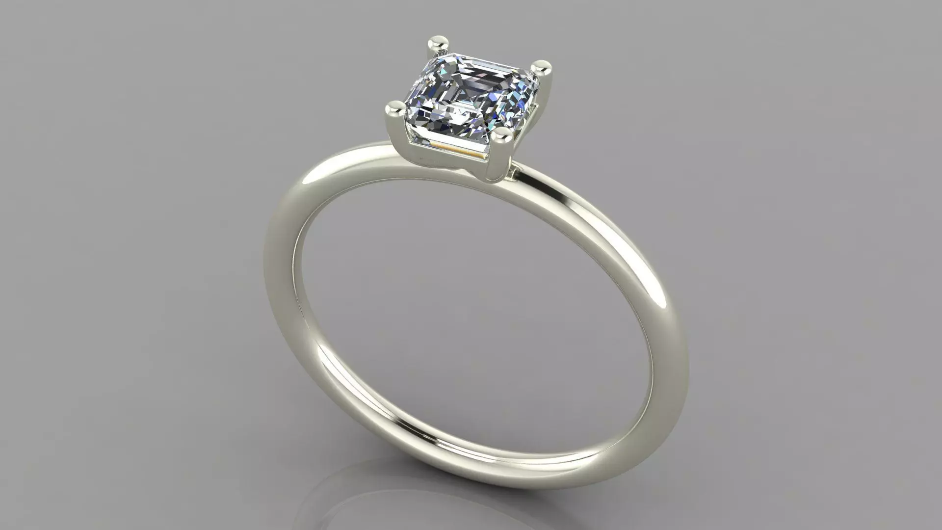 AG SZ US 7 EMERALD SQUARE RING 3D print model