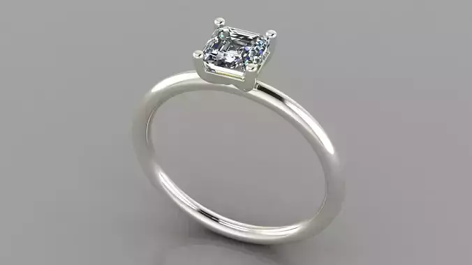 AG SZ US 7 EMERALD SQUARE RING