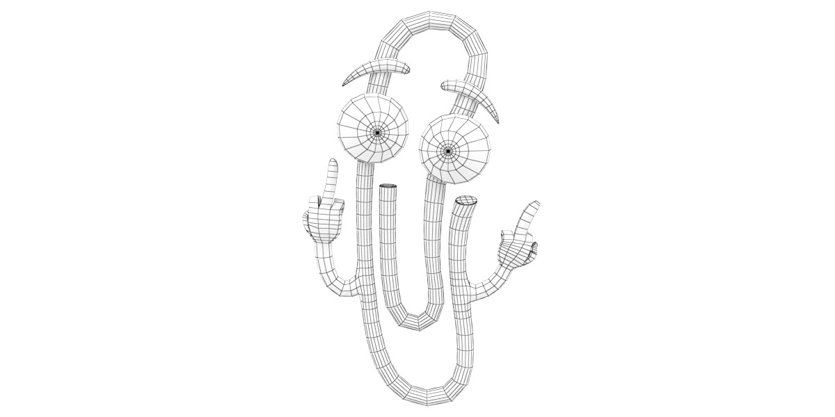 Cartoon paper clip Low-poly 3D model_3