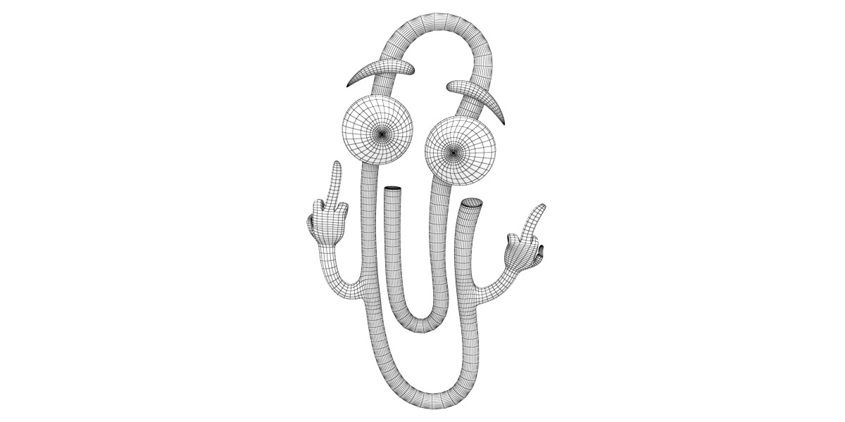 Cartoon paper clip Low-poly 3D model_4