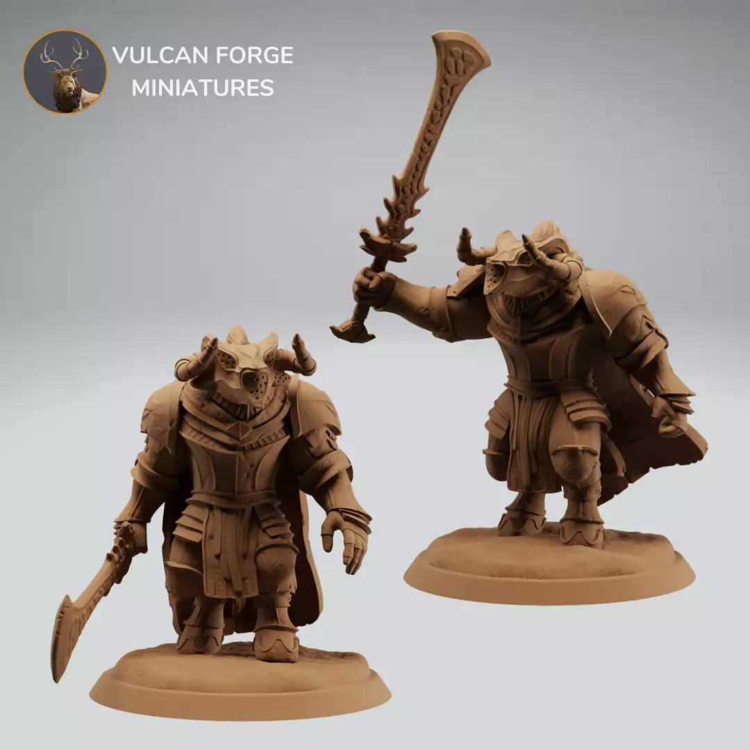 Minotaur paladin knight warrior with sword - two variations 3D print model