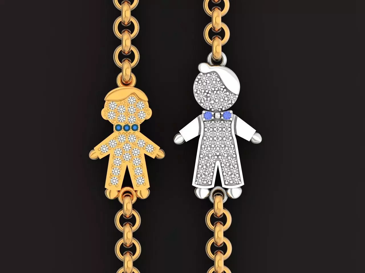 baby boy bow tie for mom bracelet 1386 3D print model