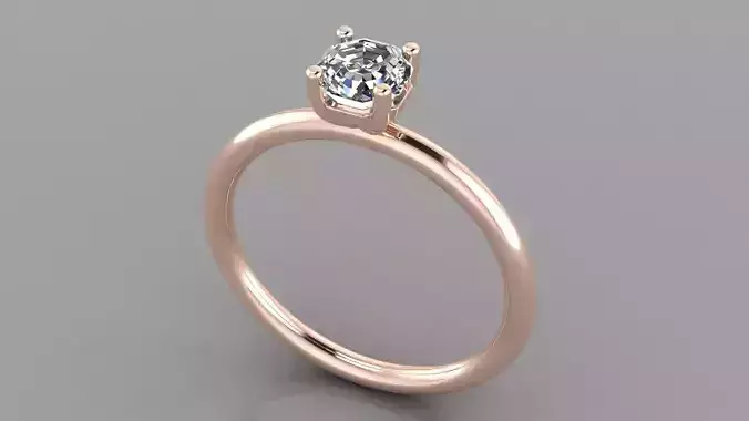 AG SZ  US 7 OCTAGON RING