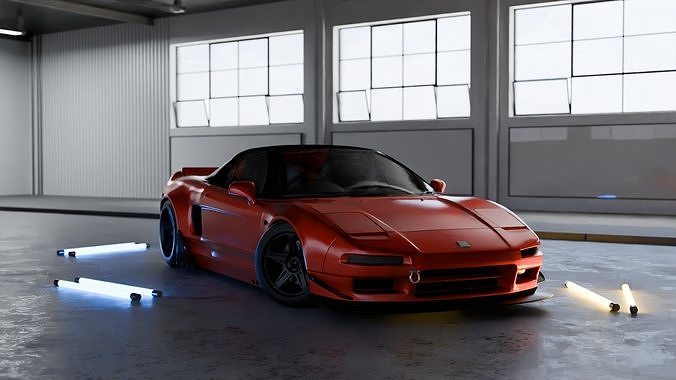  Realistic Car Scene 3D model 3D model