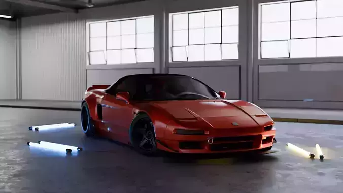  Realistic Car Scene 3D model