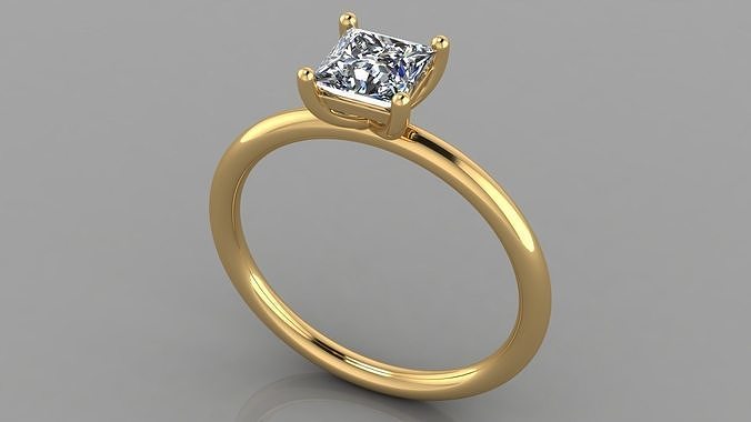 AG SZ US 7 PRINCESS RING 3D print model