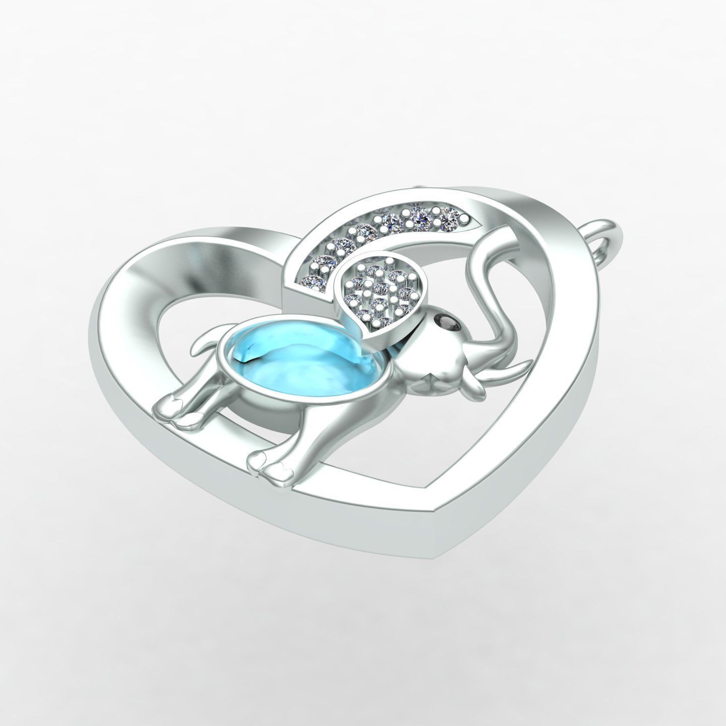 Elephant nacklace 3D print model_2