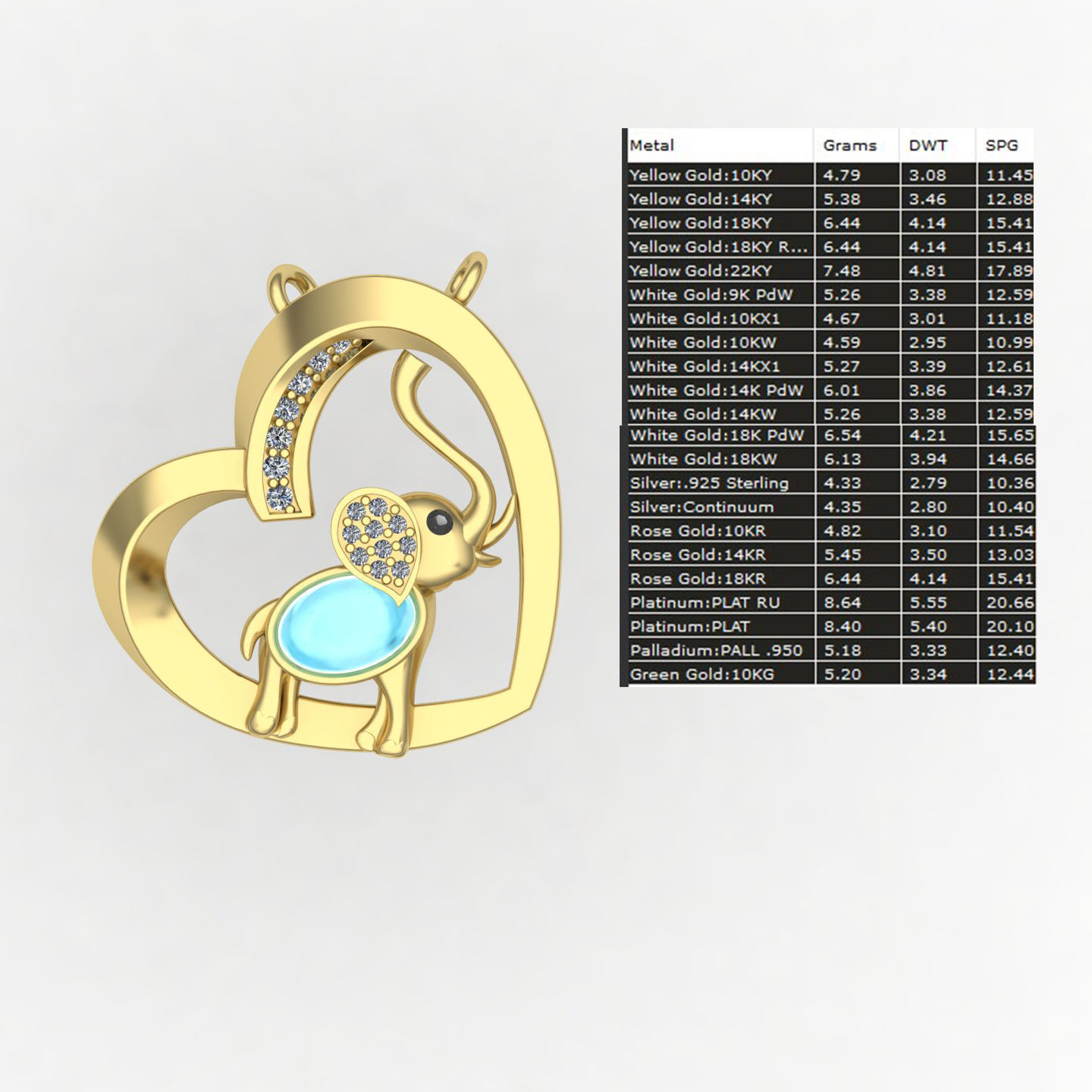 Elephant nacklace 3D print model_8