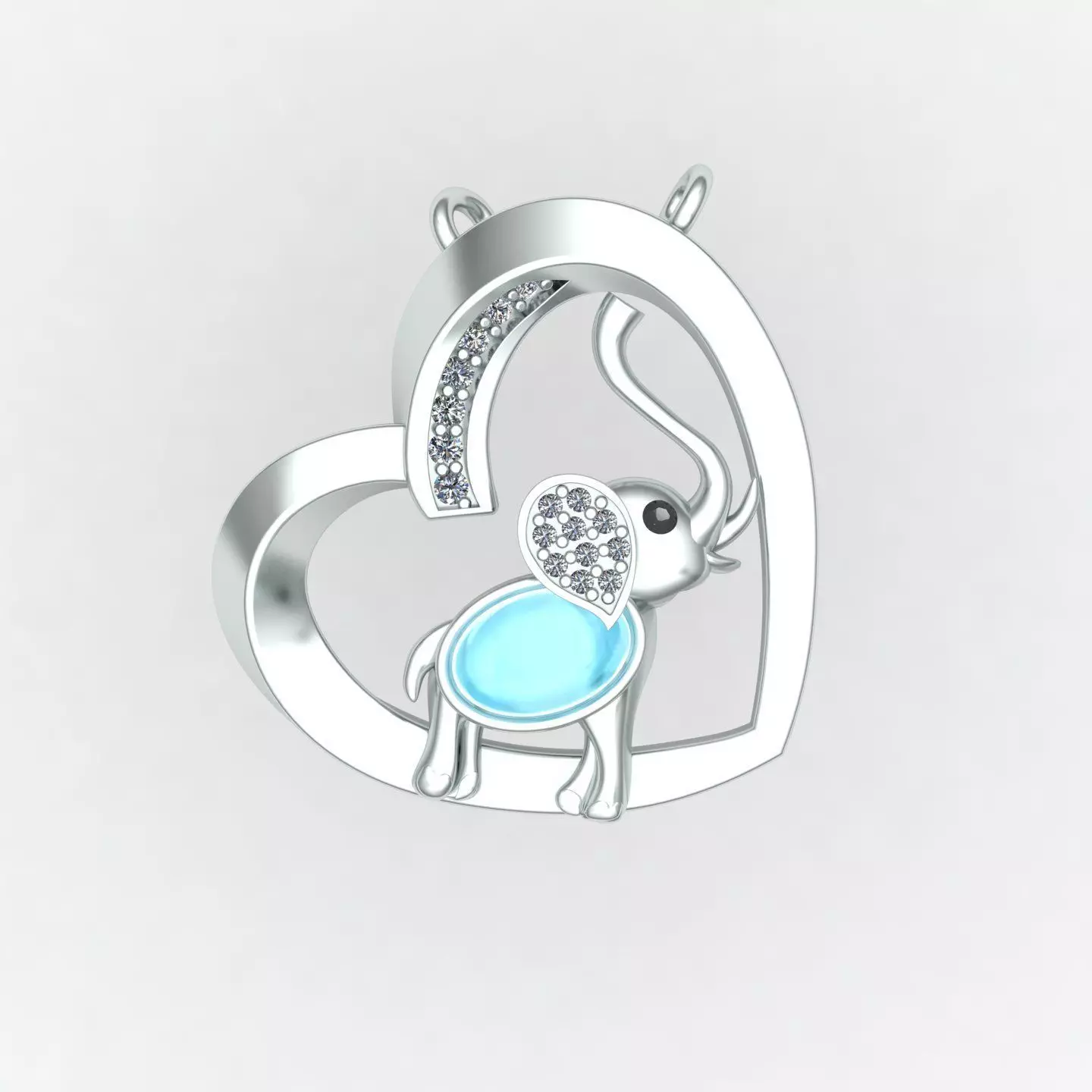 Elephant nacklace 3D print model_0