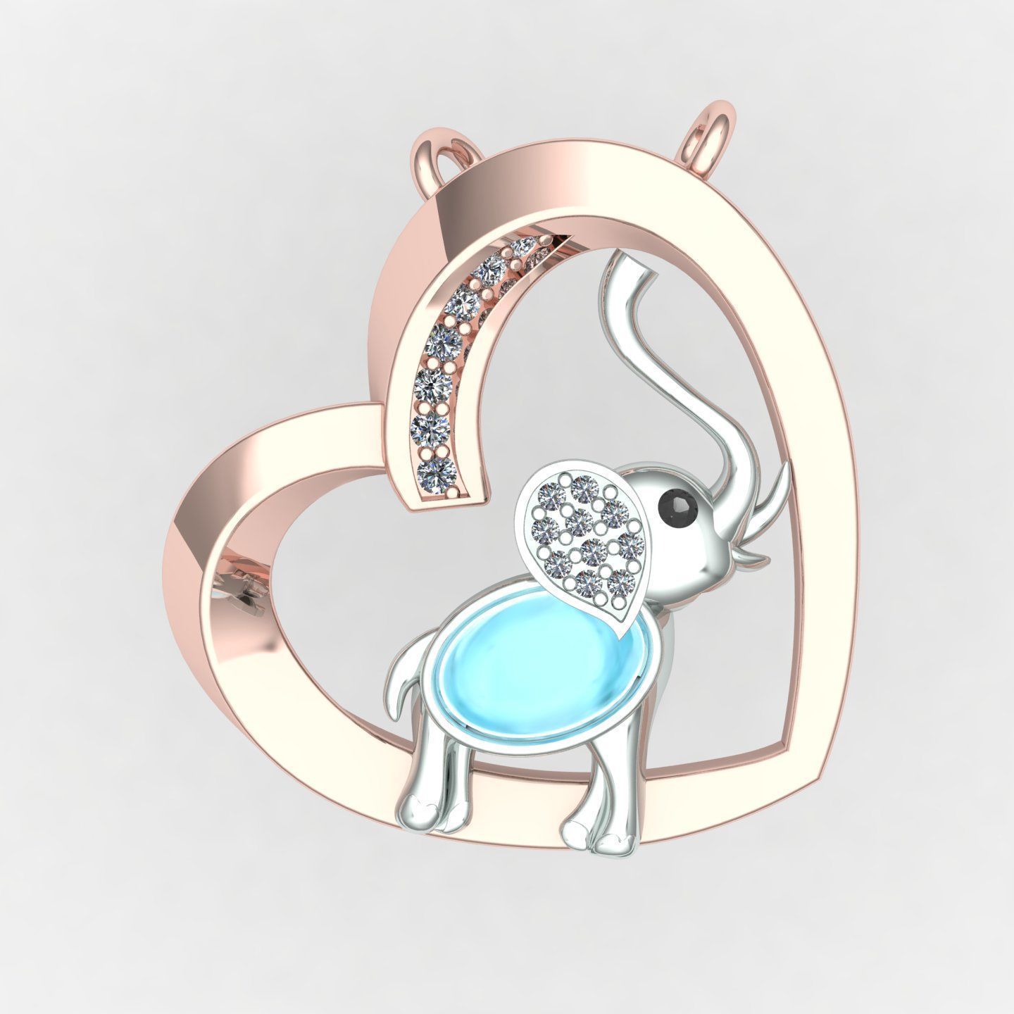 Elephant nacklace 3D print model_6