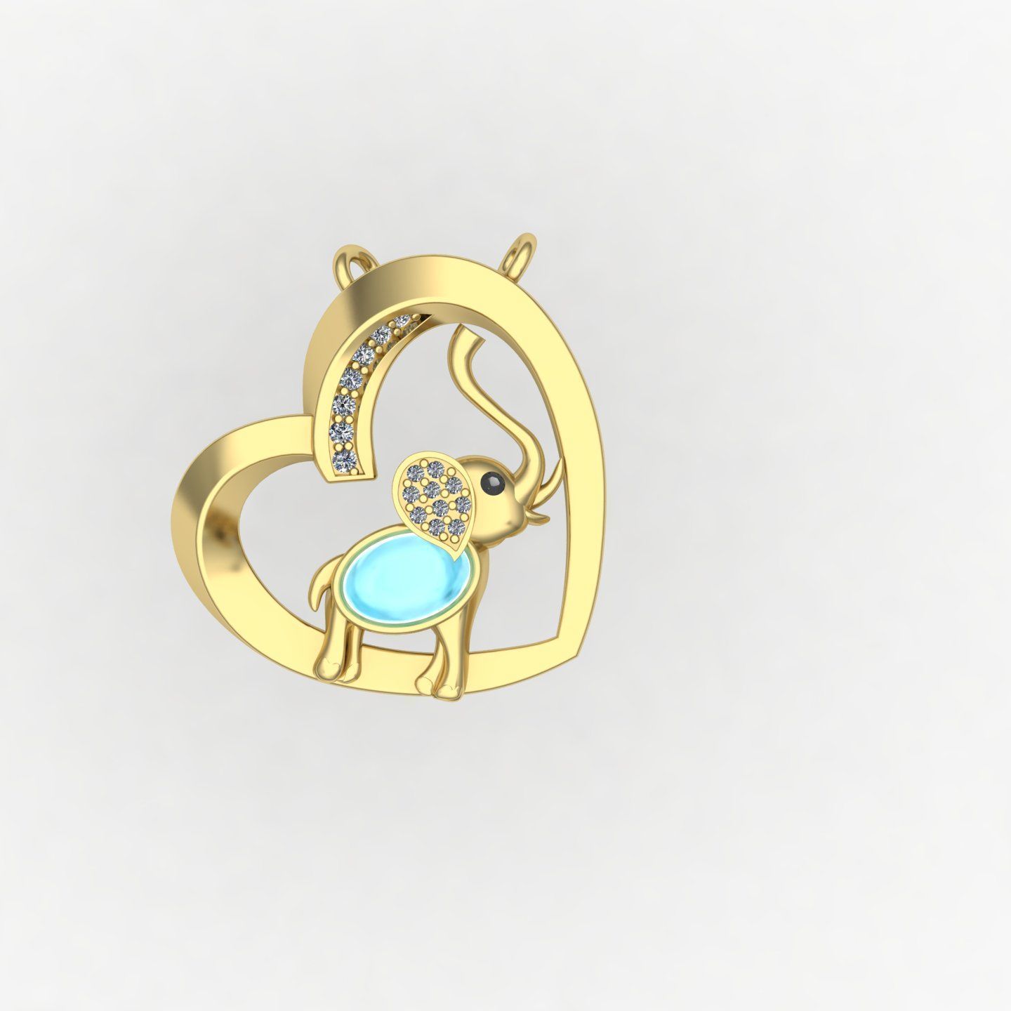 Elephant nacklace 3D print model_7