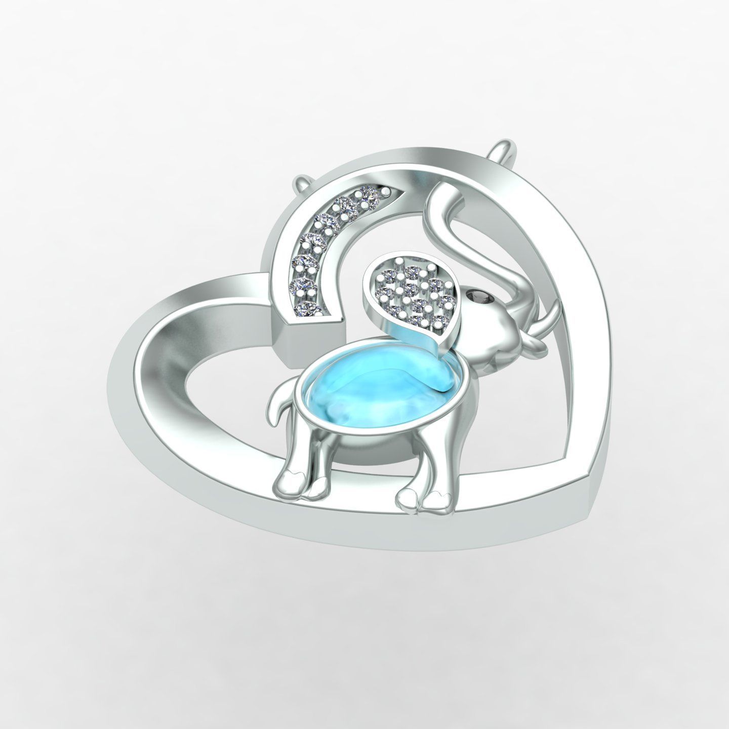 Elephant nacklace 3D print model_1