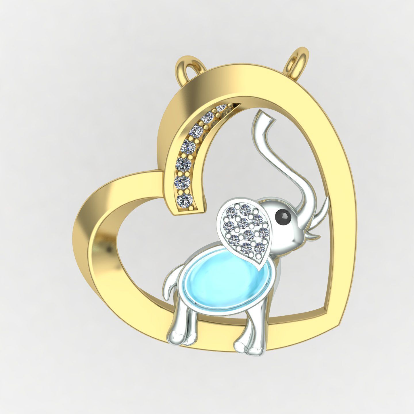 Elephant nacklace 3D print model_5