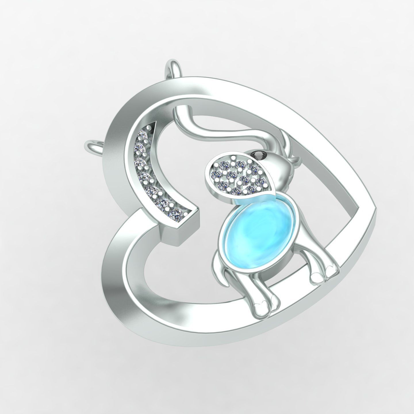 Elephant nacklace 3D print model_3