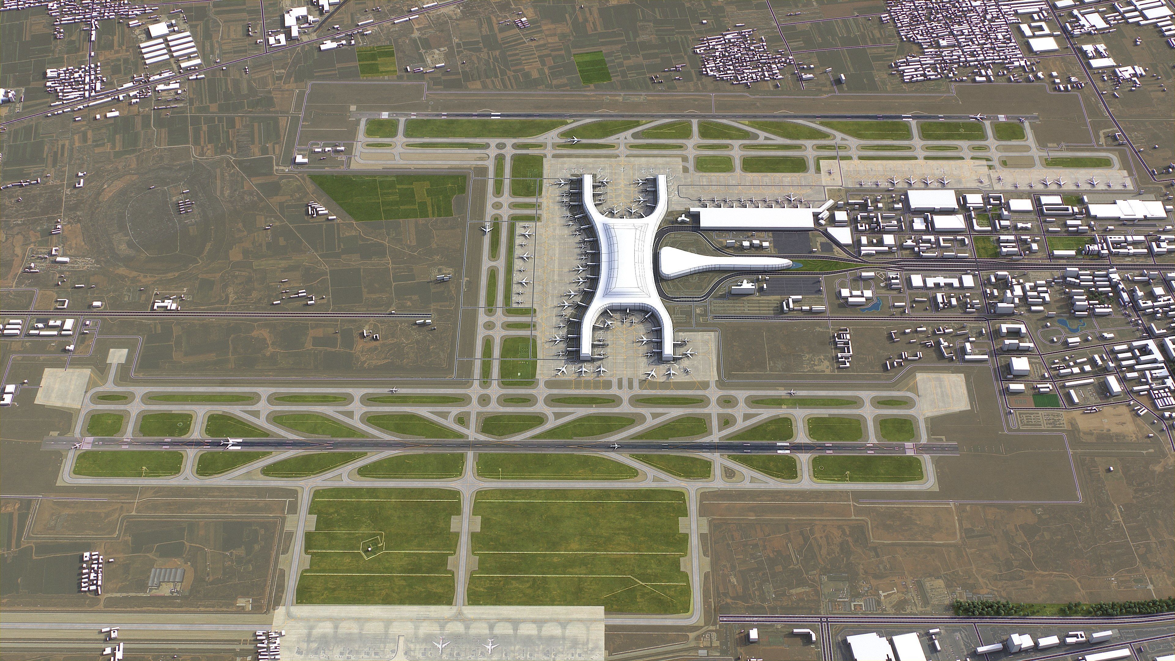 Zhengzhou - 3D Airport Model Low-poly 3D model_3