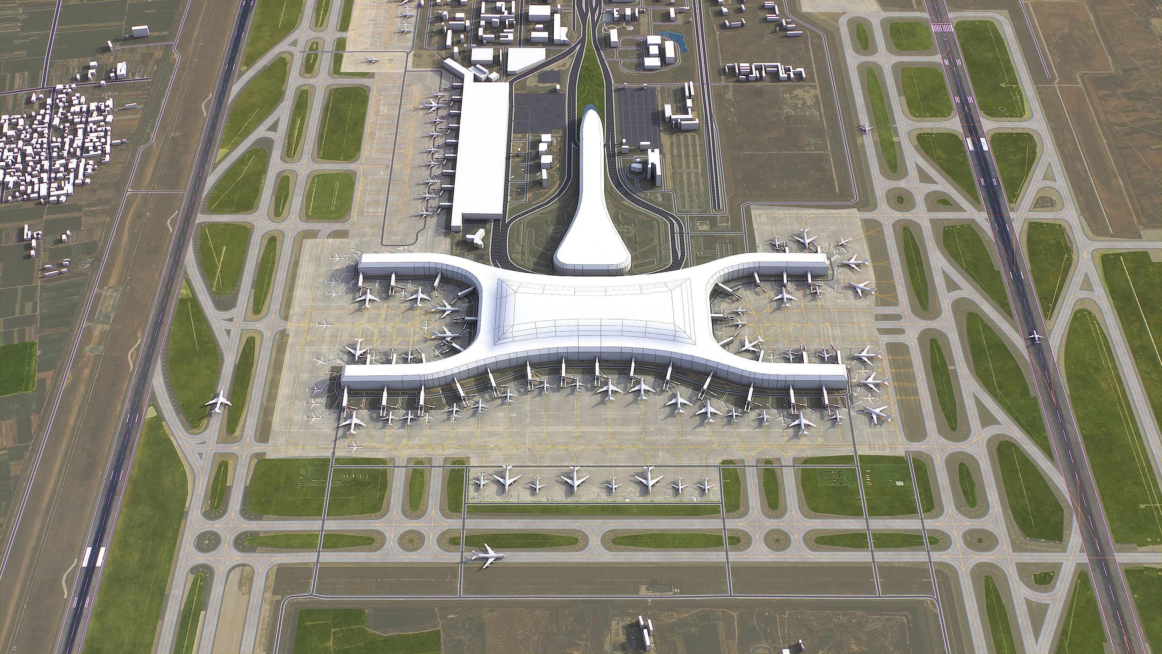 Zhengzhou - 3D Airport Model Low-poly 3D model_2