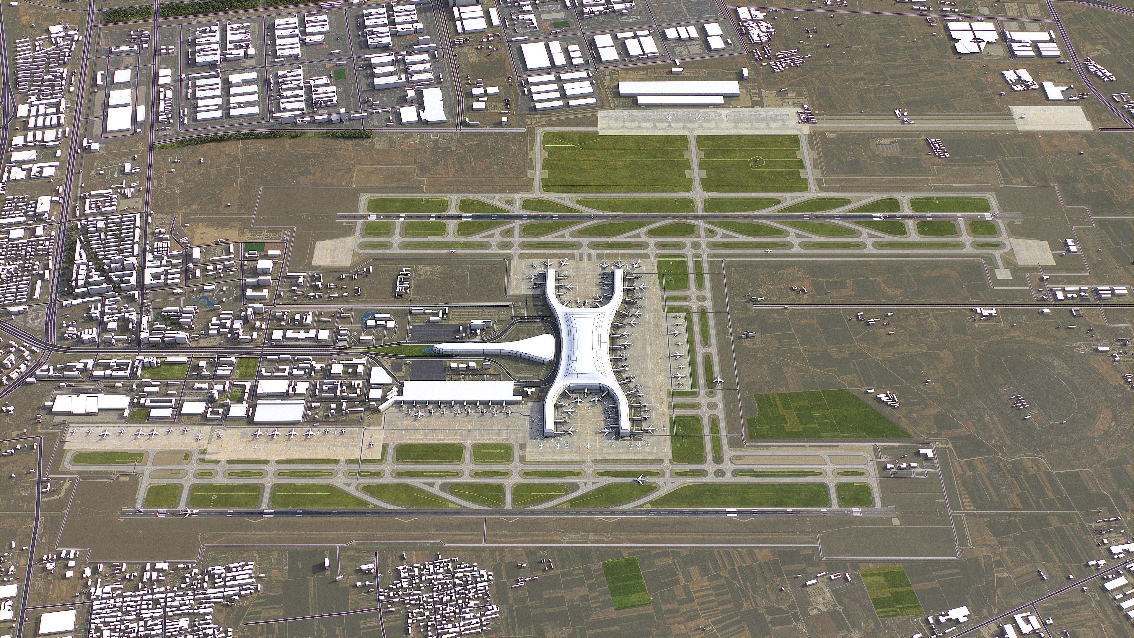 Zhengzhou - 3D Airport Model Low-poly 3D model_1