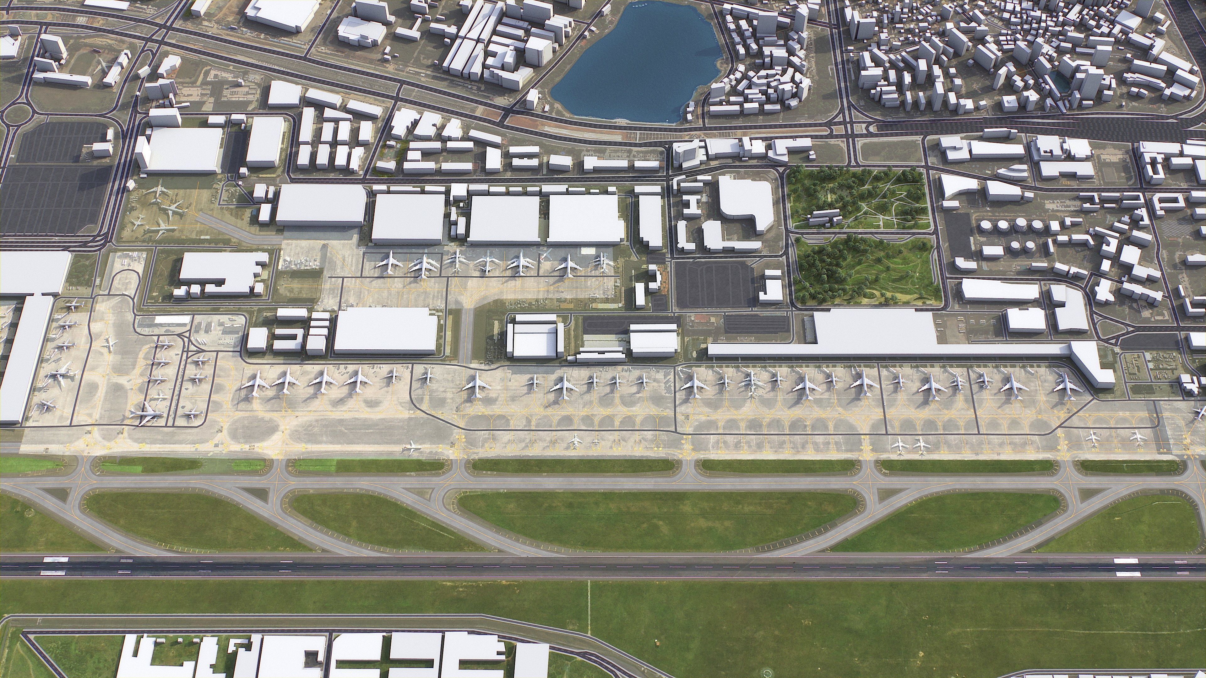 Xiamen - 3D Airport Model Low-poly 3D model_3