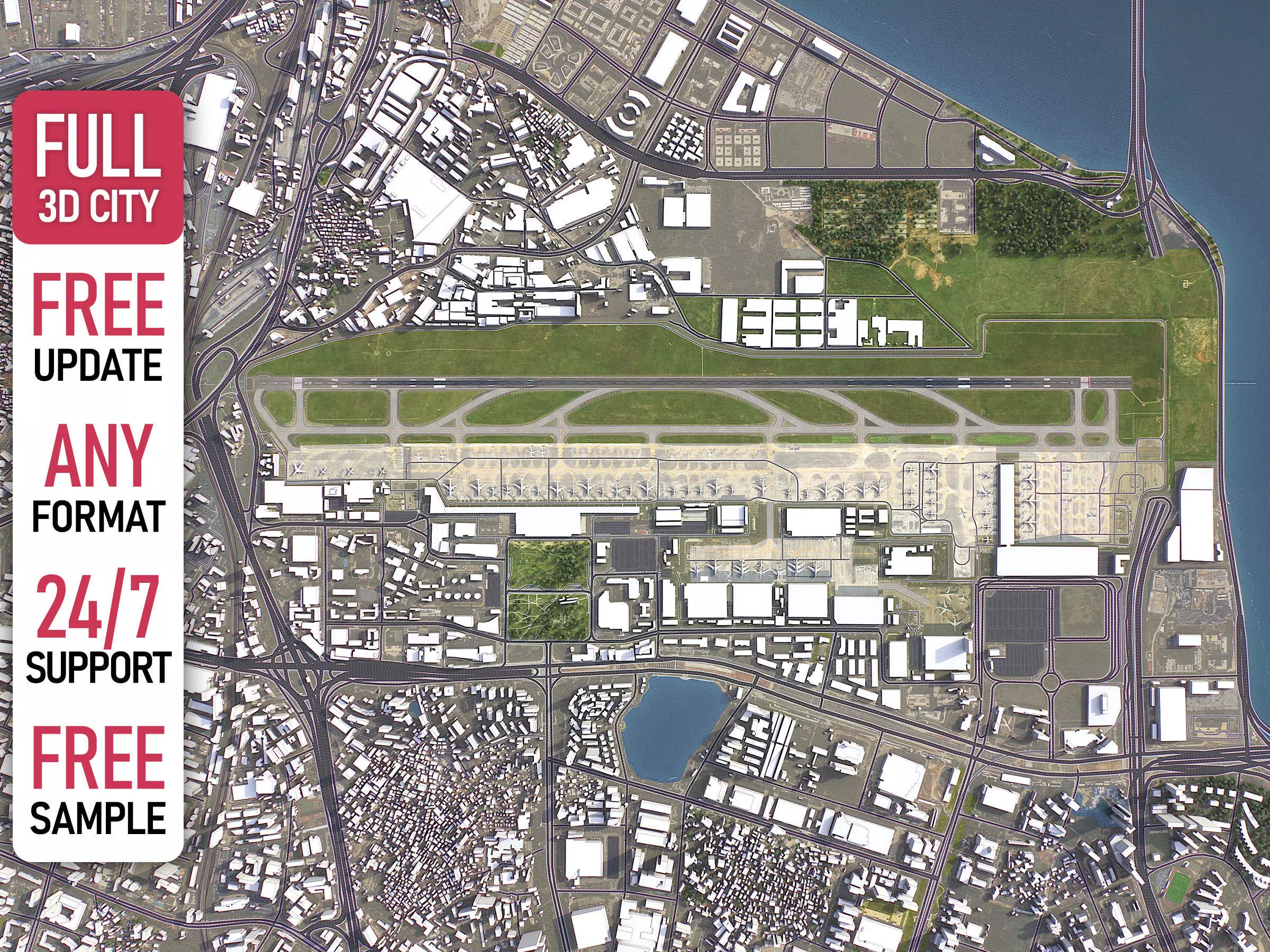 Xiamen - 3D Airport Model Low-poly 3D model_0