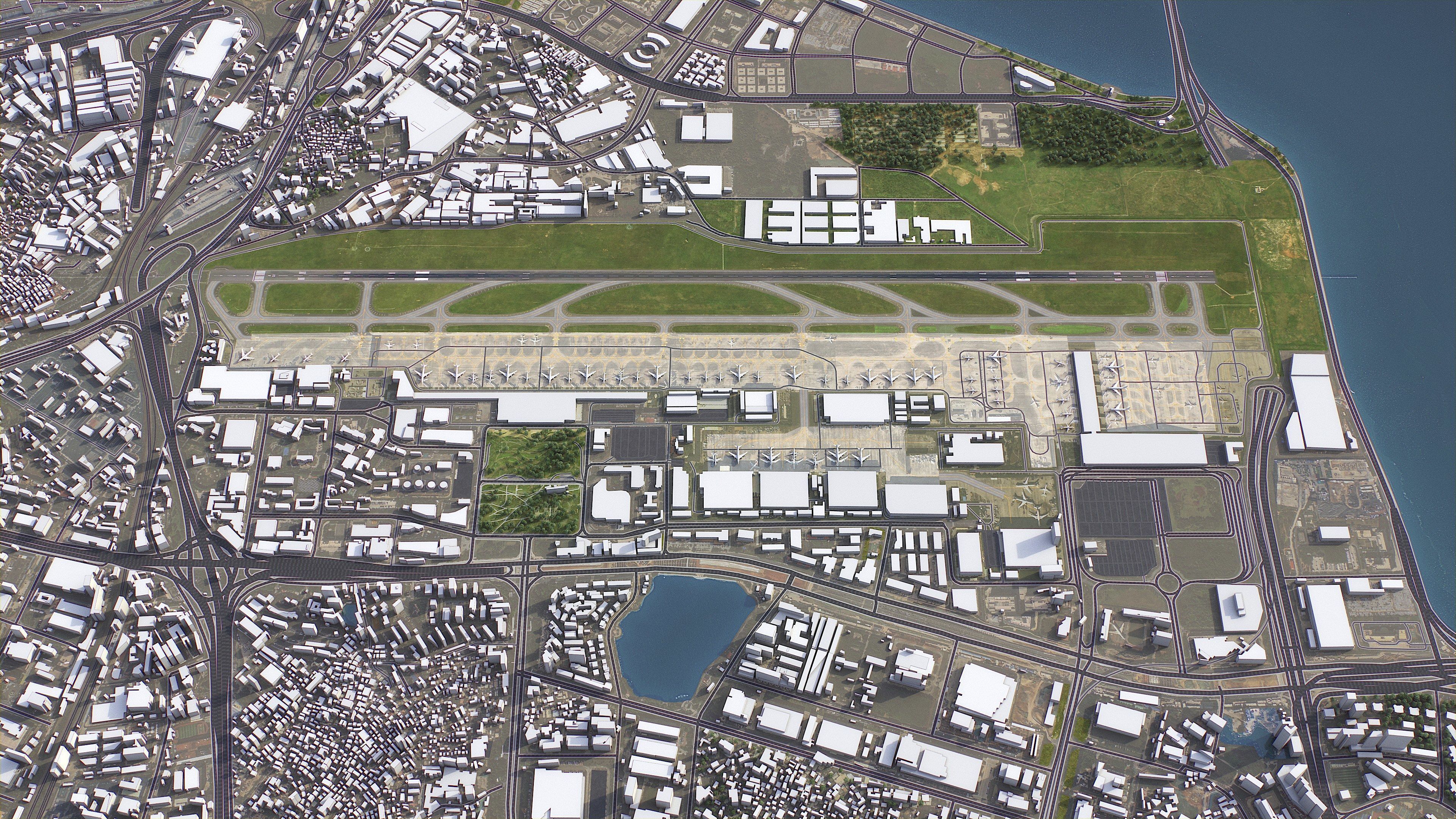 Xiamen - 3D Airport Model Low-poly 3D model_1