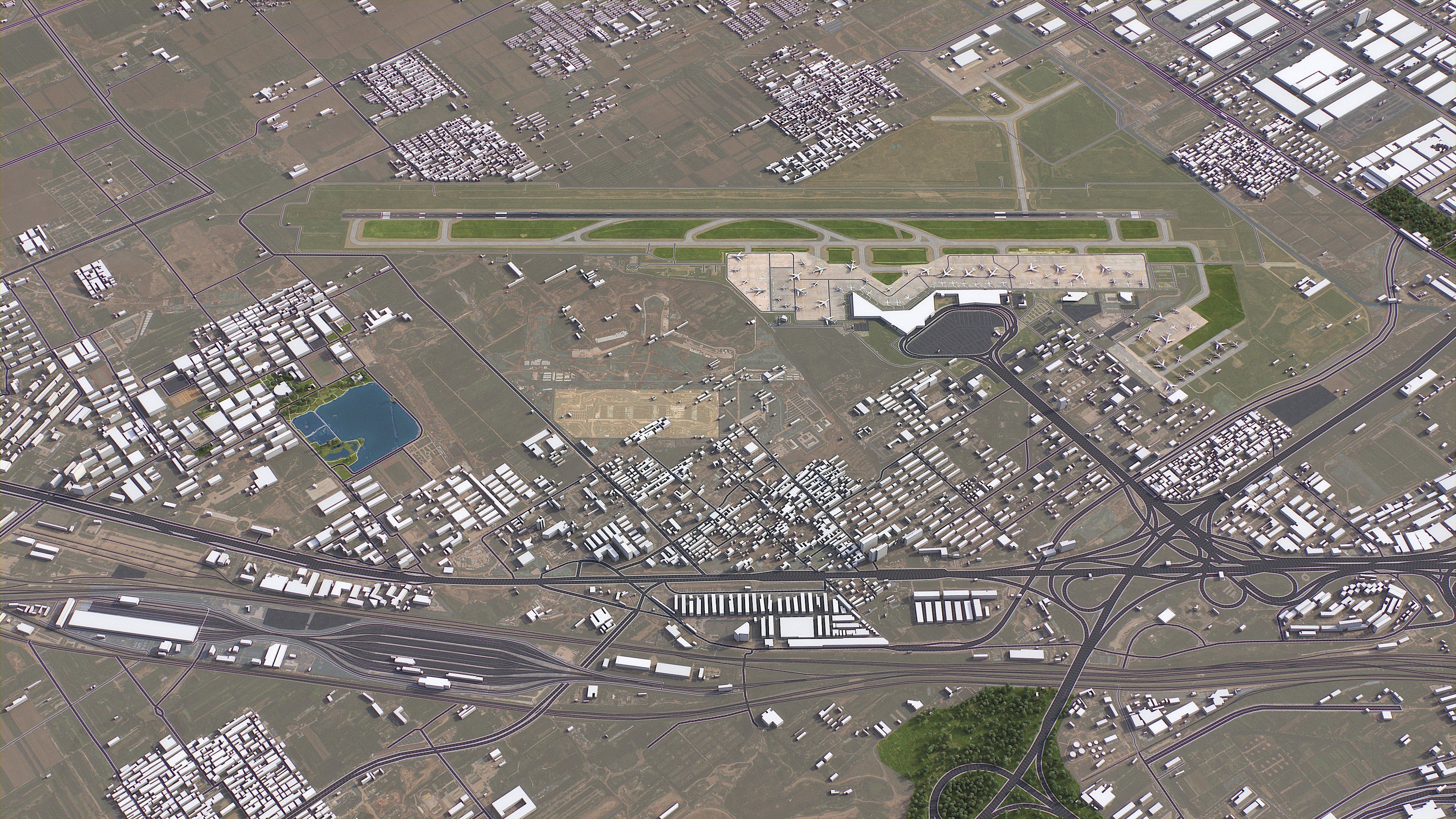 Taiyuan - 3D Airport Model Low-poly 3D model_4