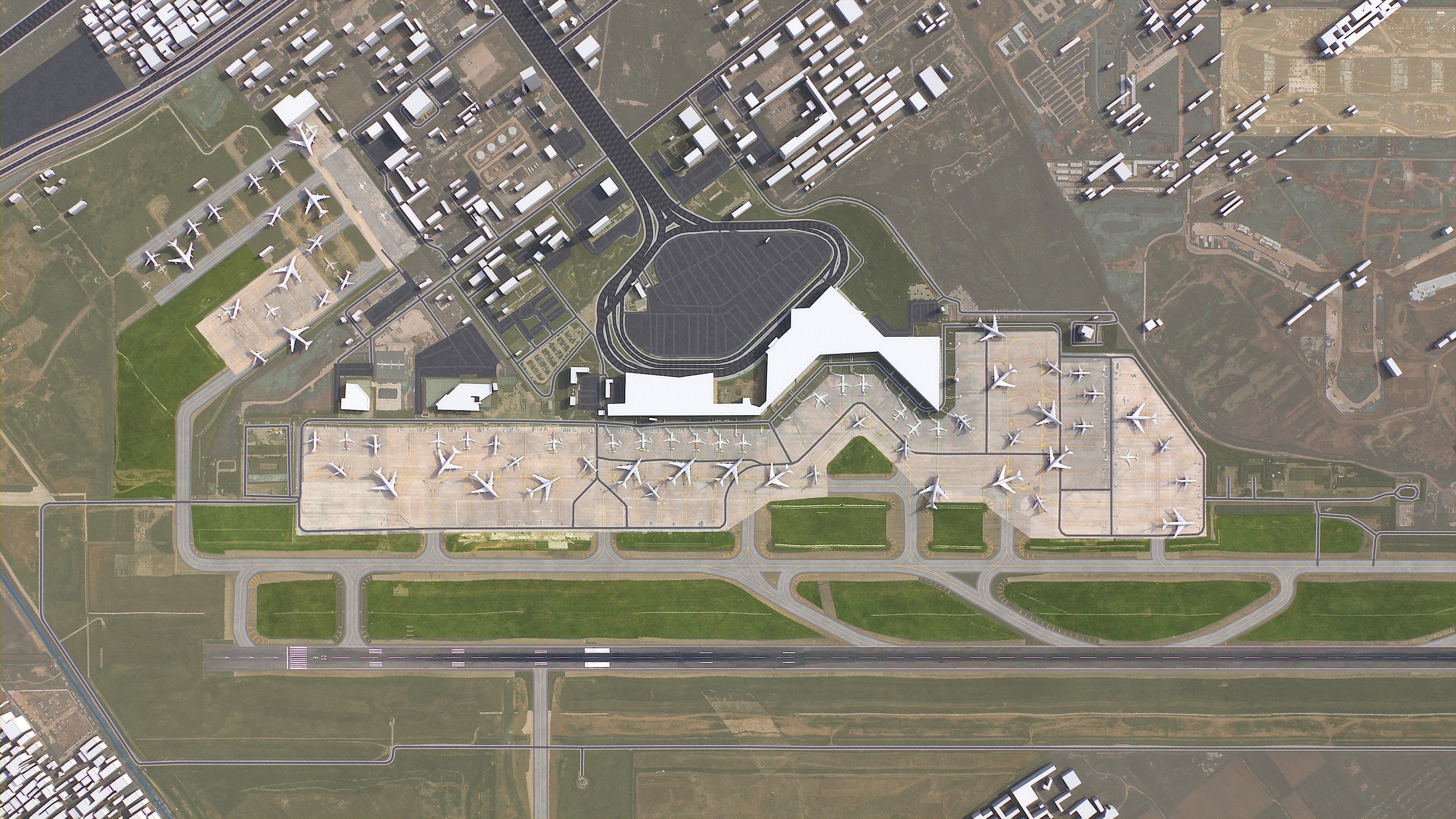 Taiyuan - 3D Airport Model Low-poly 3D model_6
