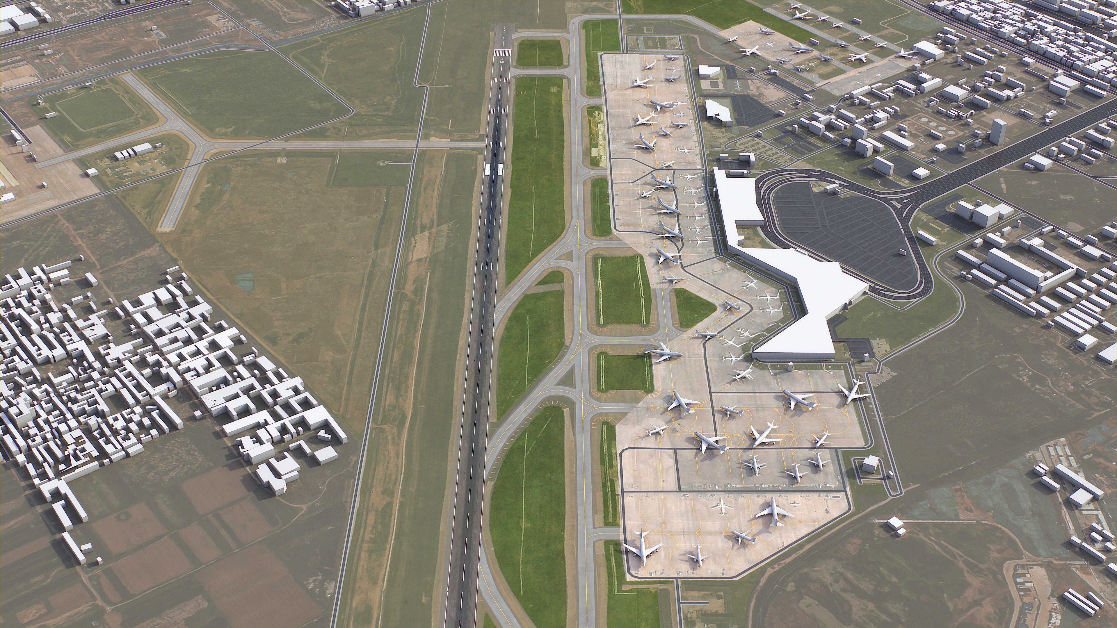 Taiyuan - 3D Airport Model Low-poly 3D model_5