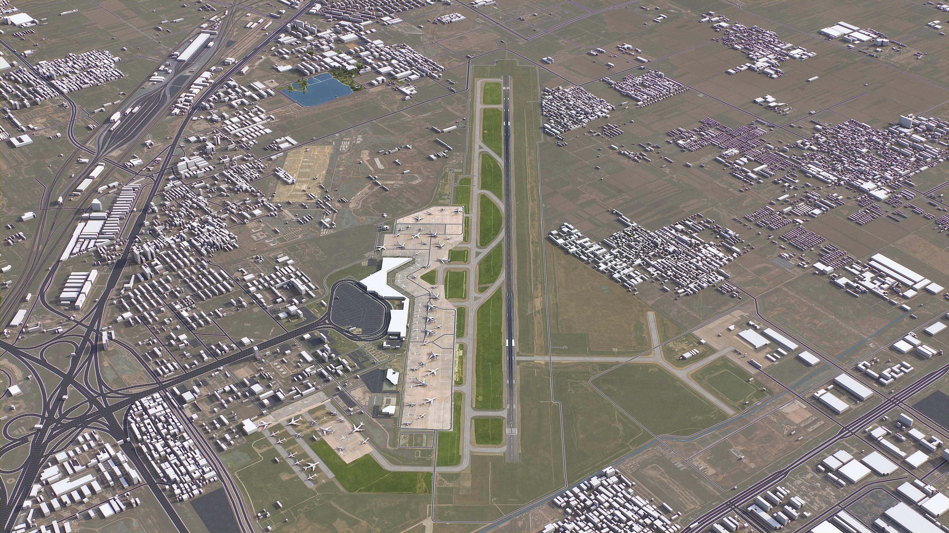 Taiyuan - 3D Airport Model Low-poly 3D model_2