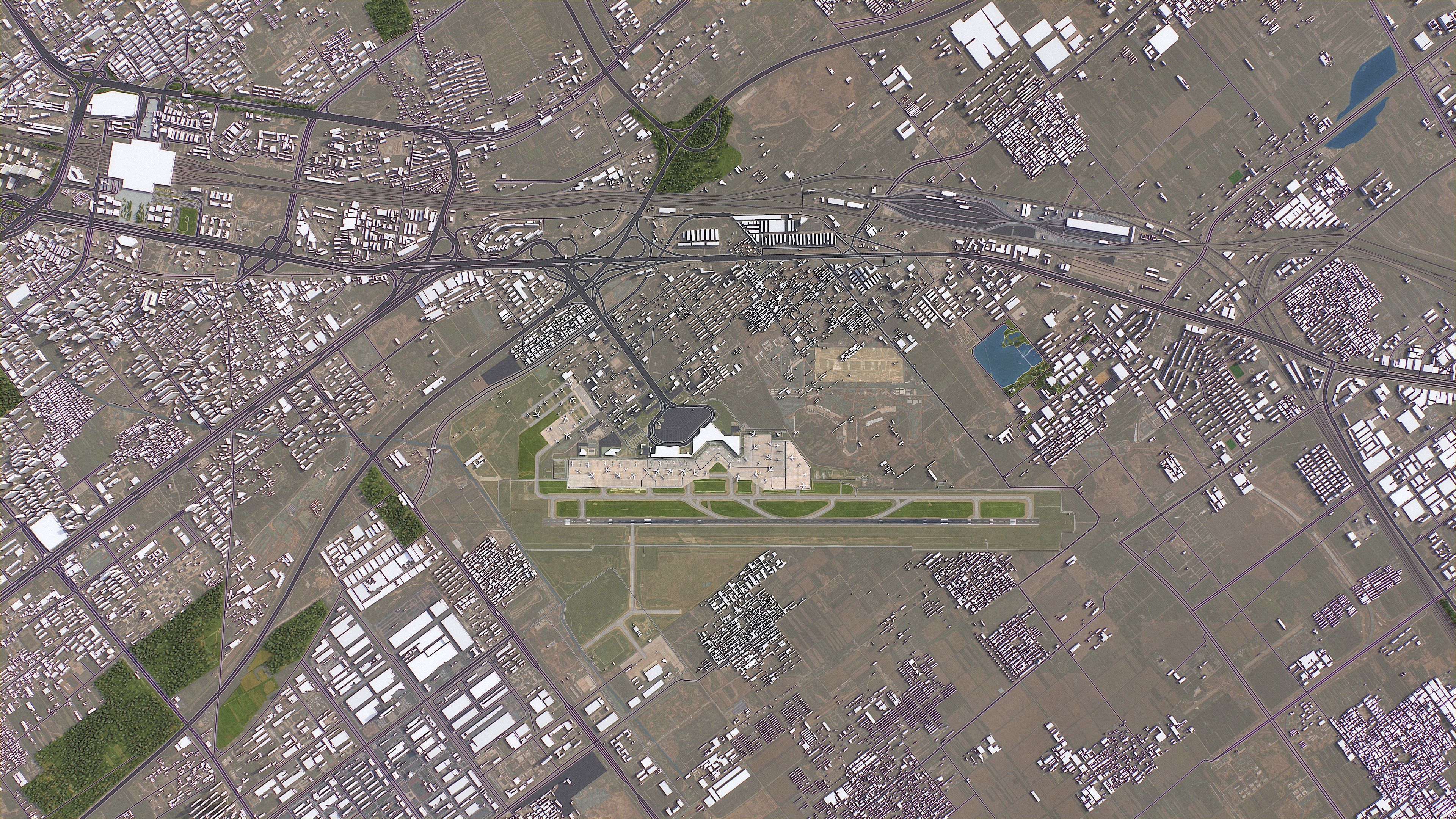 Taiyuan - 3D Airport Model Low-poly 3D model_7