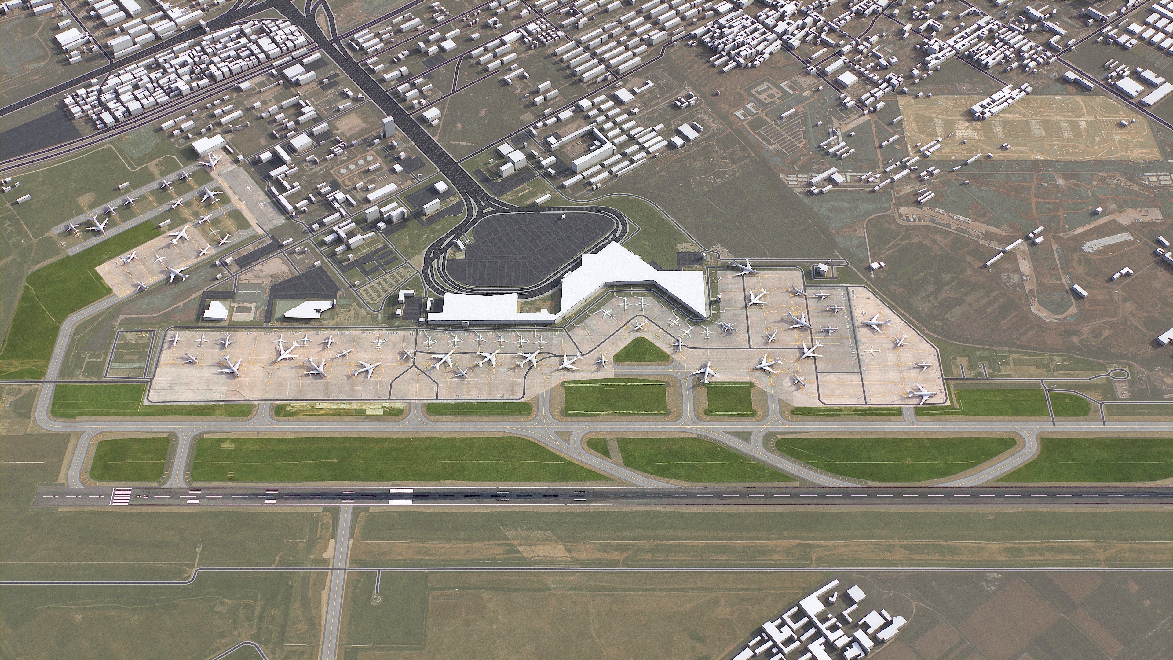 Taiyuan - 3D Airport Model Low-poly 3D model_1