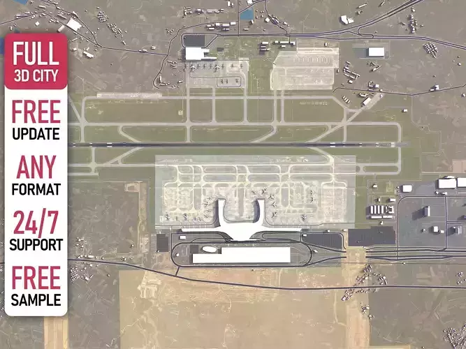 Nanning - 3D Airport Model Low-poly 3D model