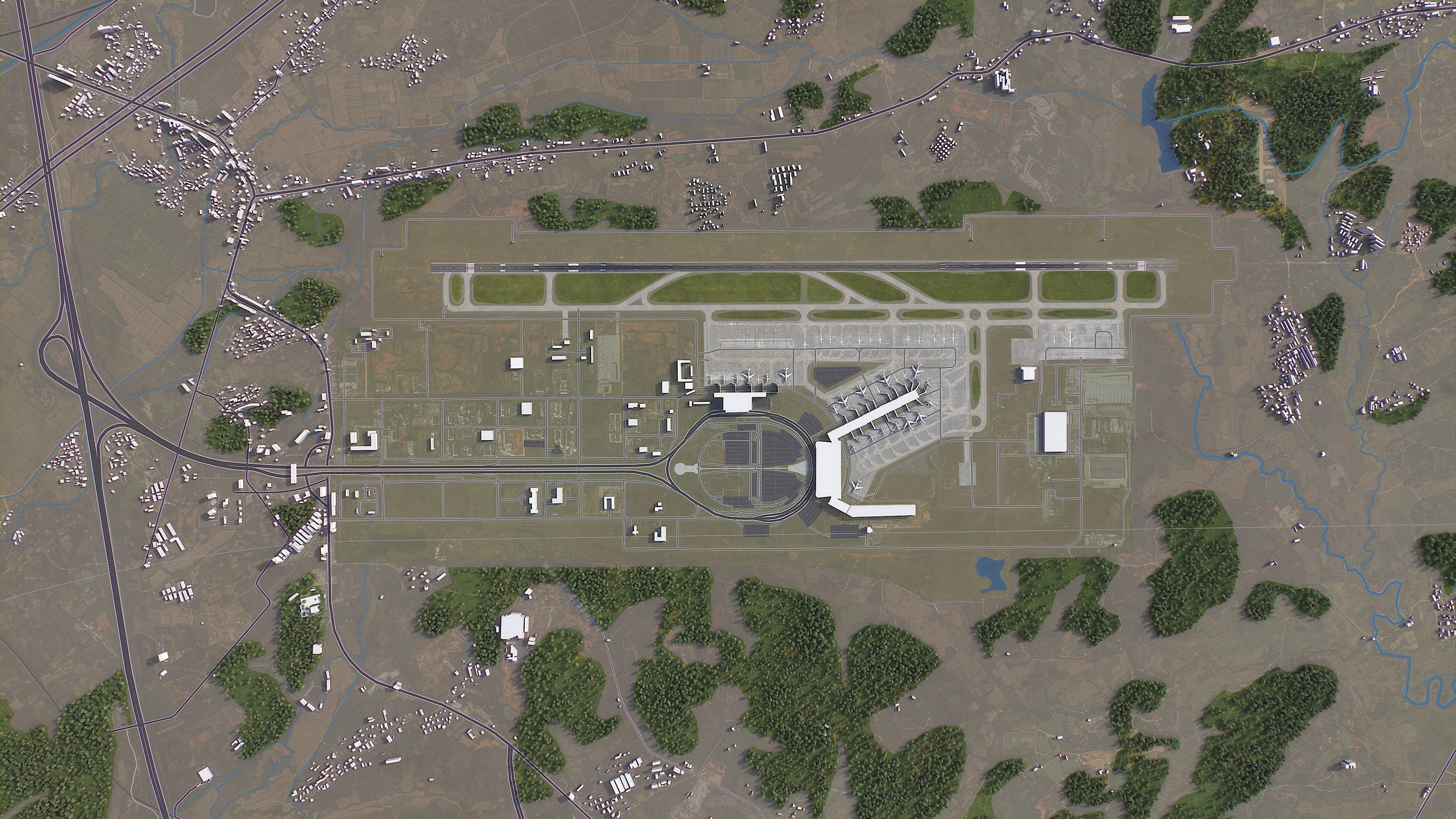 Nanchang - 3D Airport Model Low-poly 3D model_6
