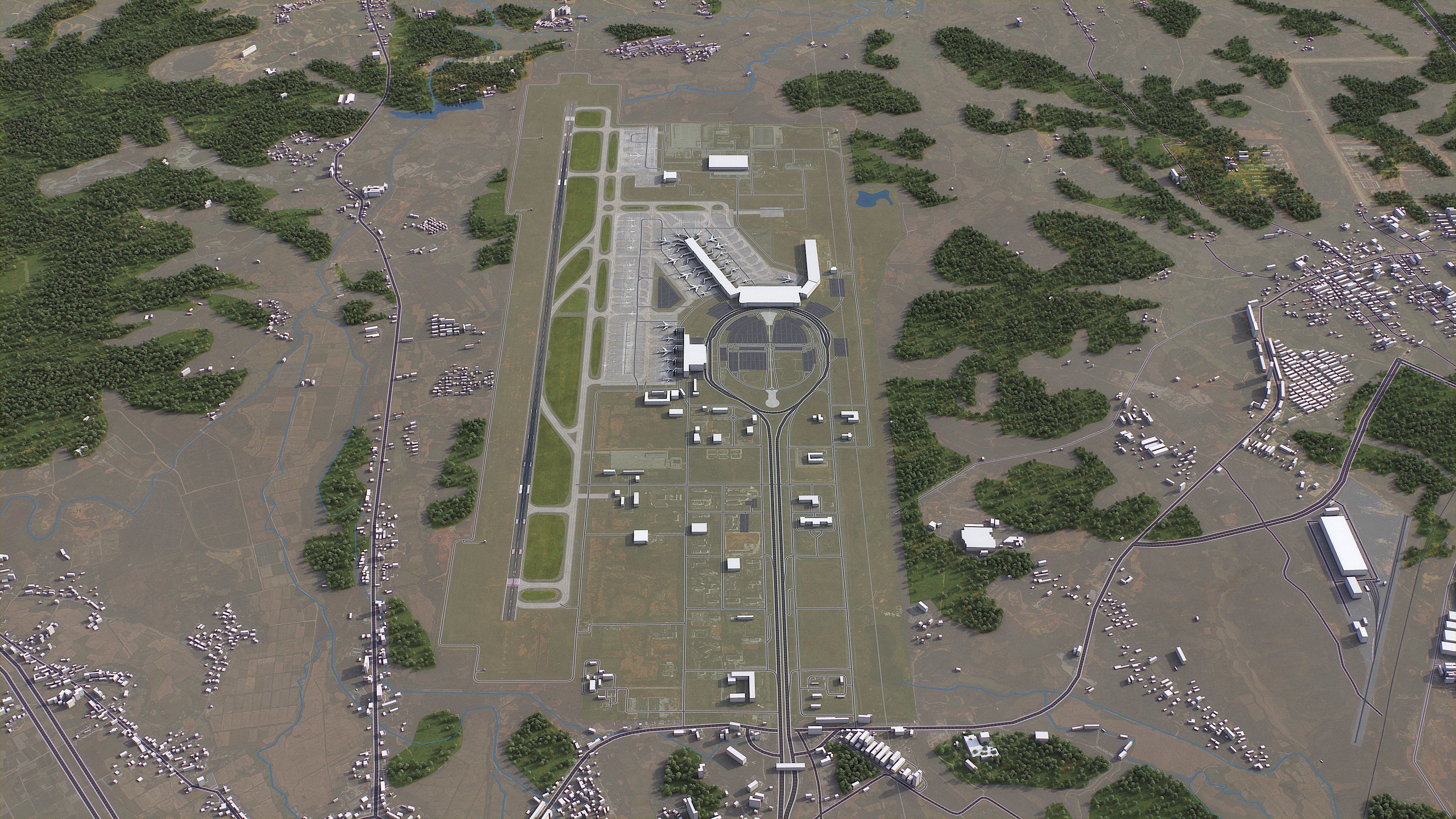 Nanchang - 3D Airport Model Low-poly 3D model_2