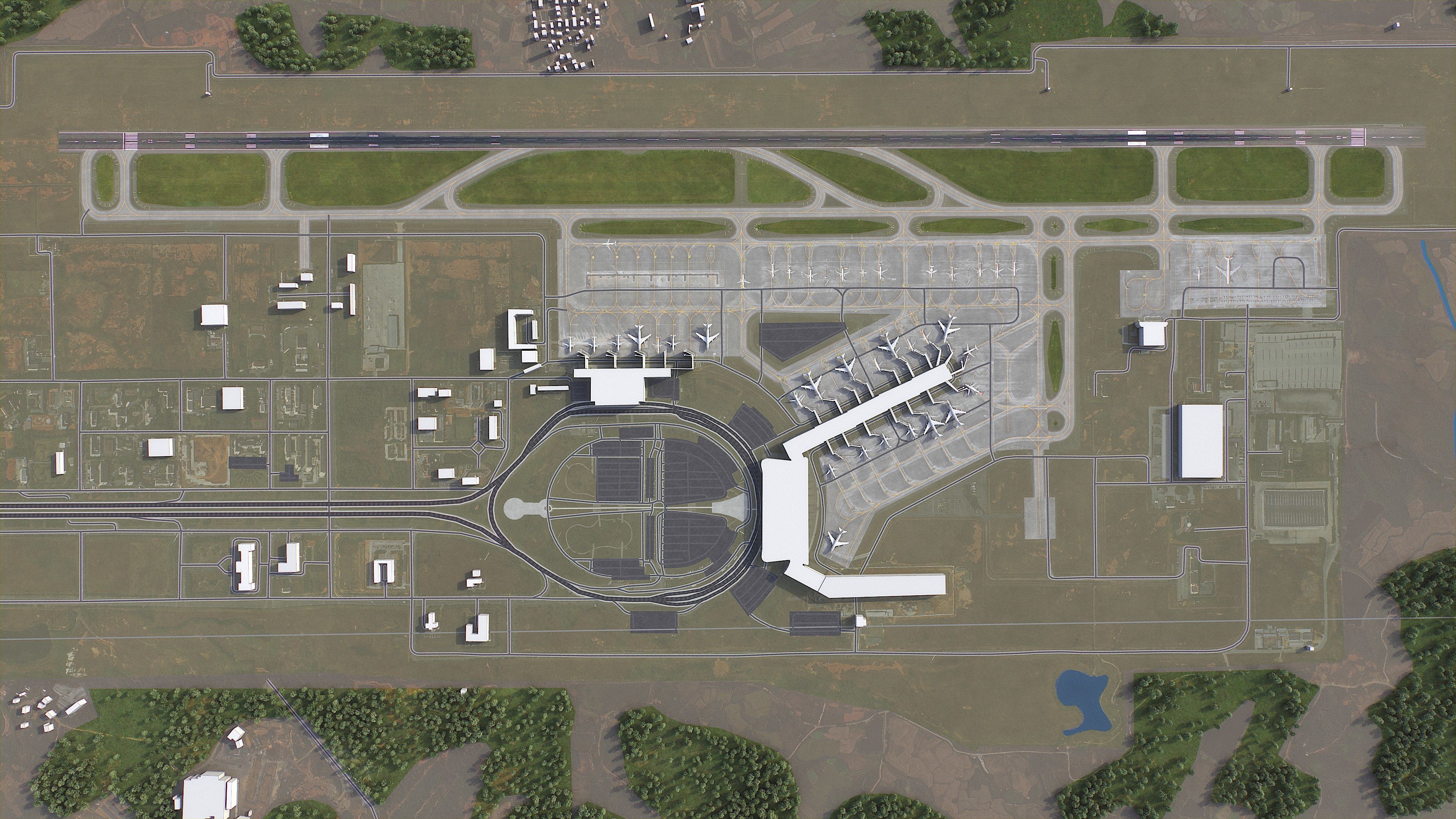 Nanchang - 3D Airport Model Low-poly 3D model_5
