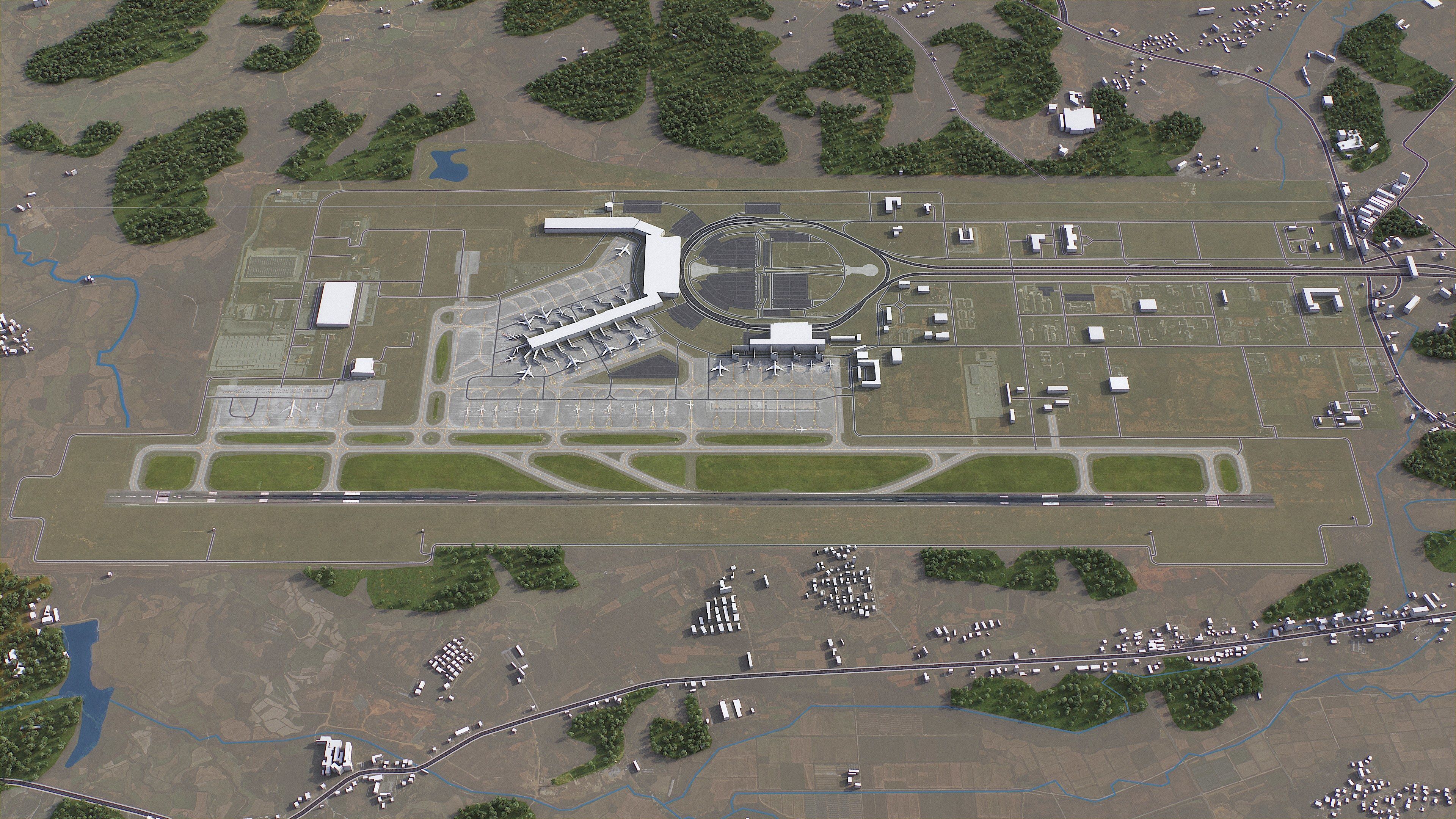 Nanchang - 3D Airport Model Low-poly 3D model_3